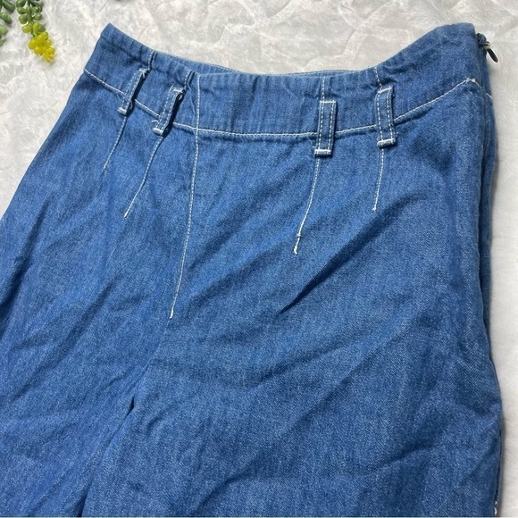 Anthropologie Pilcro Ruffled Hem High Rise Ultra Wide Leg Flare Crop Jeans - Picture 5 of 16